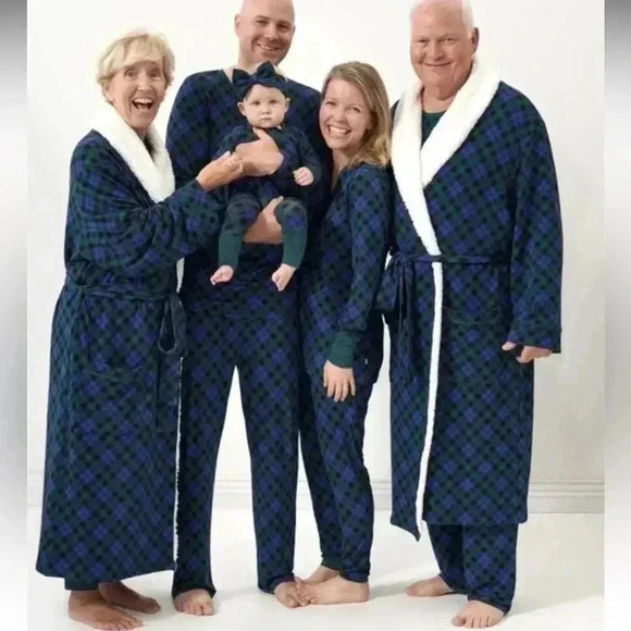 Little Sleepies L Emerald Plaid L/ S Top - Picture 3 of 4